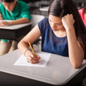 group-high-school-students-taking-test-classroom